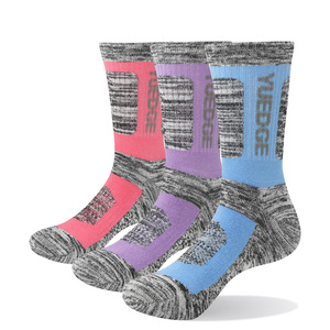 YUEDGE 3 Pairs//Pack Womens Performance Moisture Wicking Comfy Cotton Cushion Crew Sports Outdoor Athletic Hiking Socks